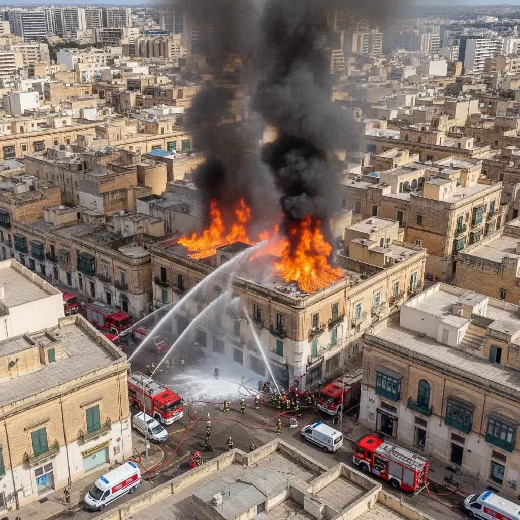 18-Hour Blaze Guts Gżira Hardware Store in Malta's Largest Firefighting Operation